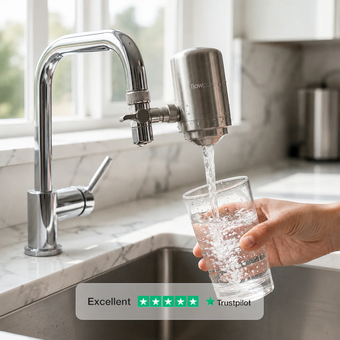 Top Water Filter for Home Use - FlowPure Tap Water Filter