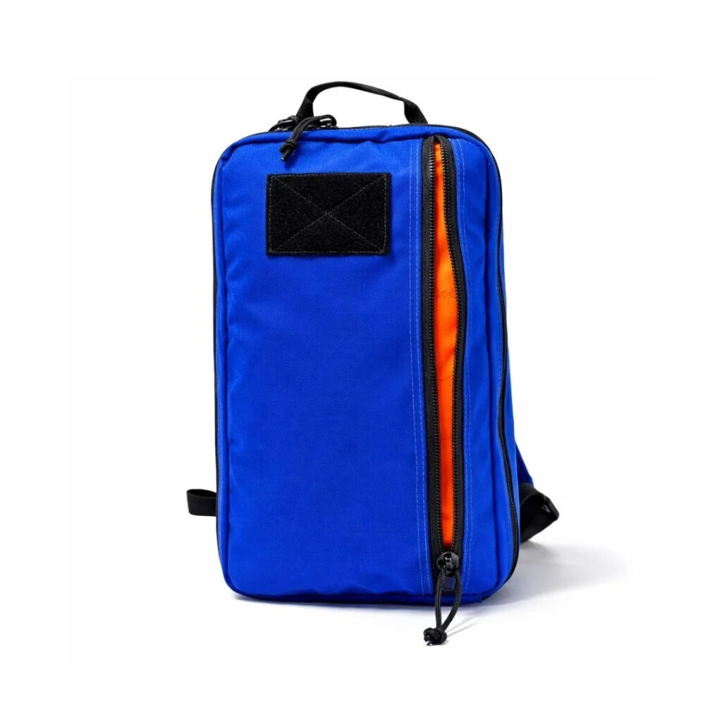 Durable USA-made firefighter backpack in royal blue