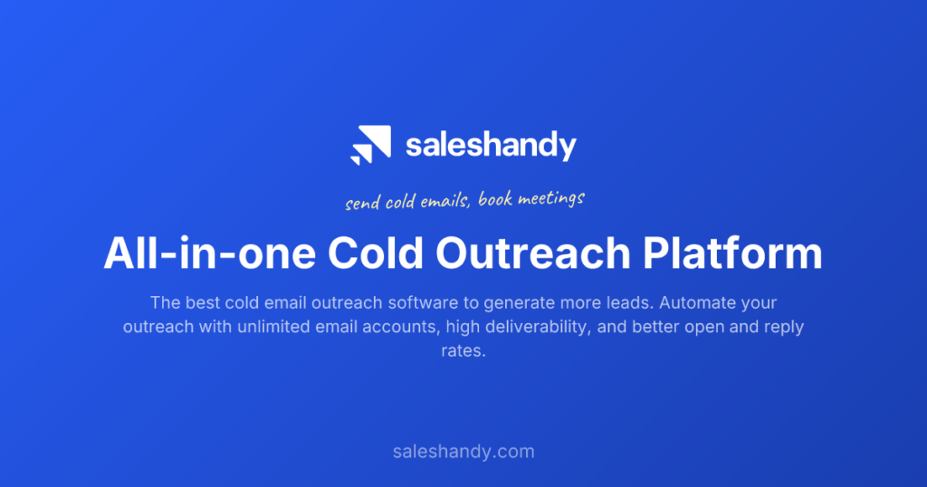 Saleshandy all-in-one cold outreach platform interface