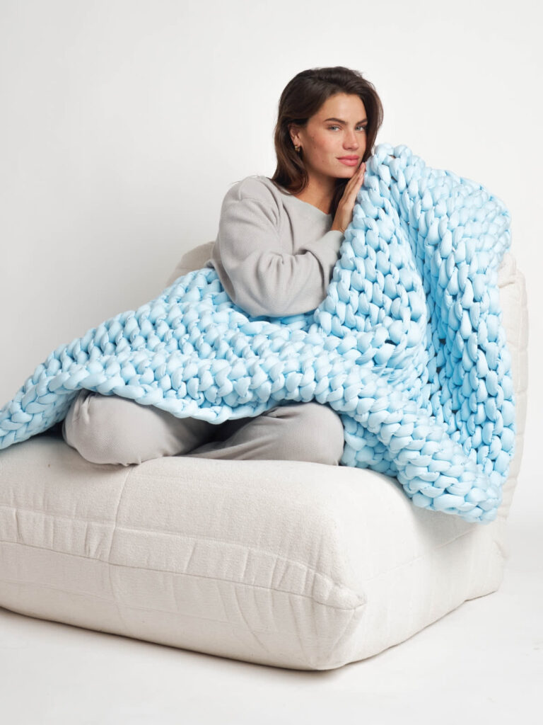 Comfrt Weighted Comfort Blanket, 20lb Breathable Chunky Knit for Anxiety, ADHD & Cooling Sleep — detail 4