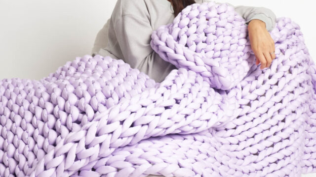 Comfrt Weighted Comfort Blanket, 20lb Breathable Chunky Knit for Anxiety, ADHD & Cooling Sleep