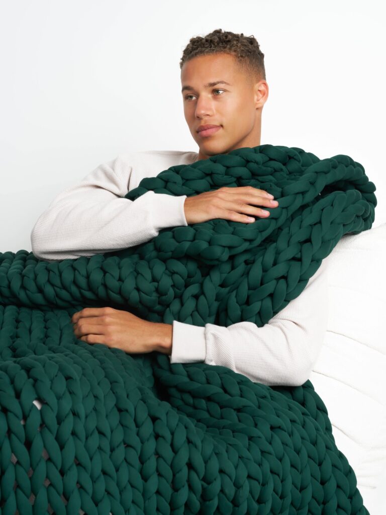 Comfrt Weighted Comfort Blanket, 20lb Breathable Chunky Knit for Anxiety, ADHD & Cooling Sleep — detail 6