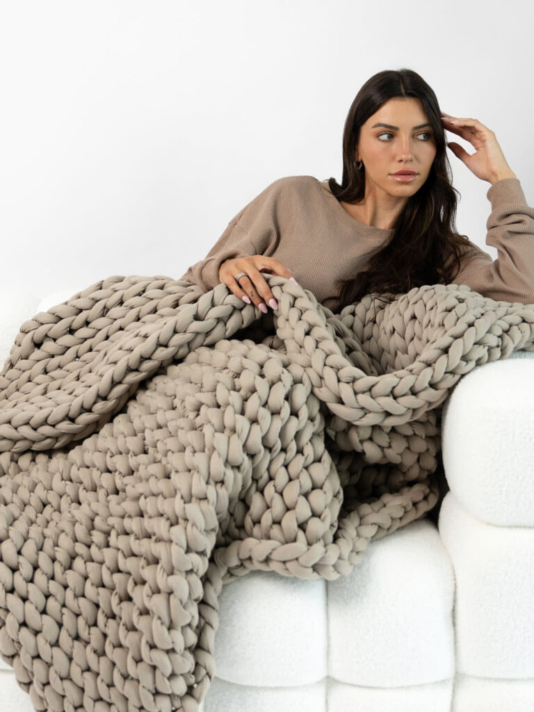 Comfrt Weighted Comfort Blanket, 20lb Breathable Chunky Knit for Anxiety, ADHD & Cooling Sleep — detail 5