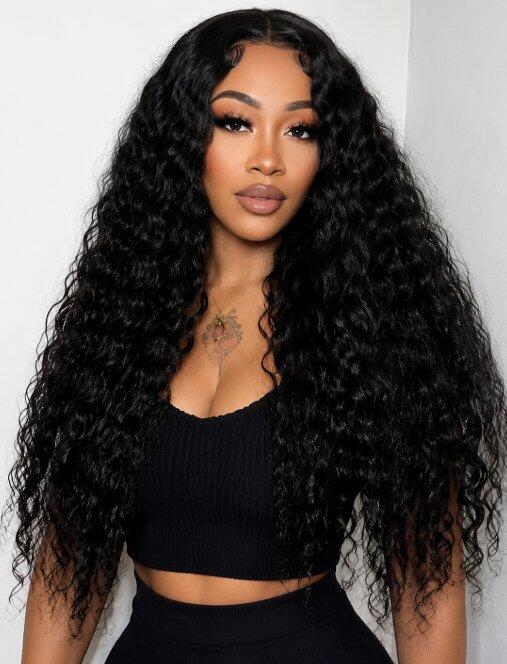 Soft brunette glueless wig with natural wave and secure cap clips