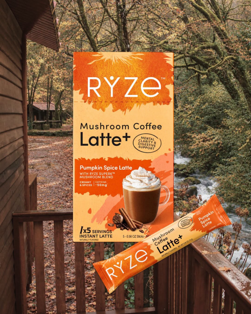 Infographic of the six functional mushrooms in RYZE Superfoods coffee