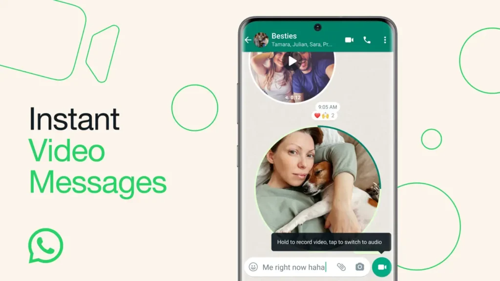 Business dashboard showing tools to send video on whatsapp